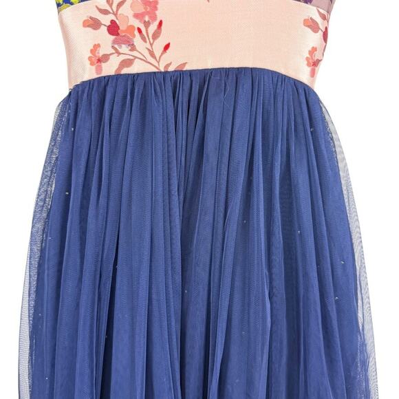 Moulinette Soeurs Anthropologie Fairy Whimsigoth Navy Tulle Embroidered Dress 0 - Picture 12 of 15